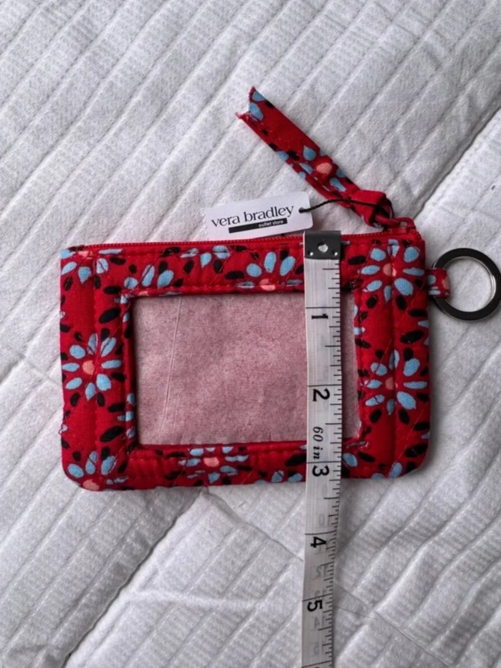 Vera Bradley red floral ID card wallet